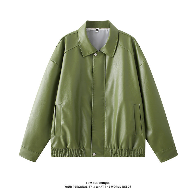 Elegant faux leather jacket for men with elastic waist Lune London