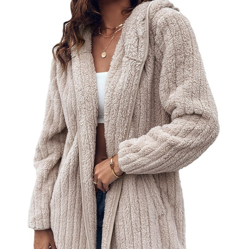 Ladies Comfortable Fleece Jacket with Structured Details Lune London