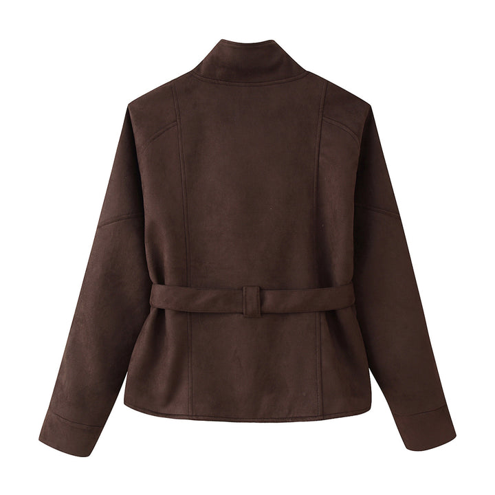 Elegant women's oversized bomber jacket with belted waist Lune London