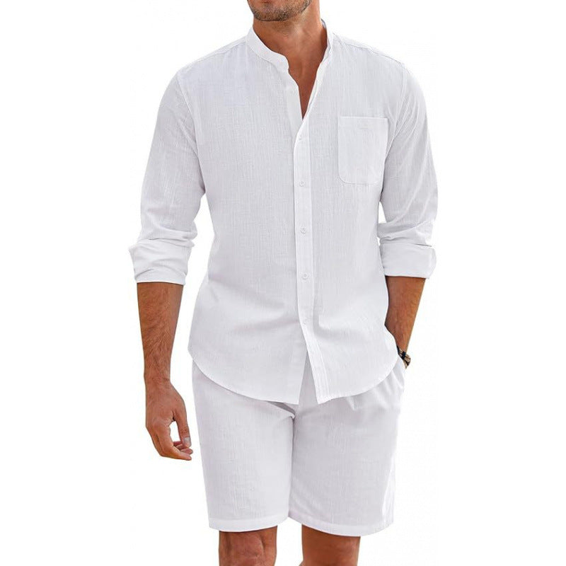 Light linen shirt for men with matching shorts Lune London