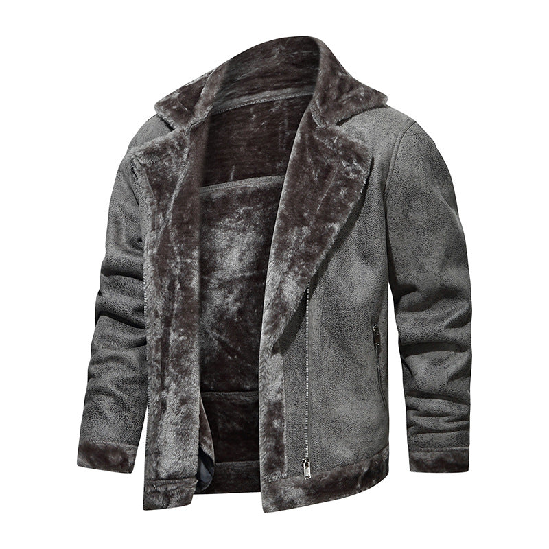 Elegant faux leather jacket for men with luxurious fleece lining Lune London
