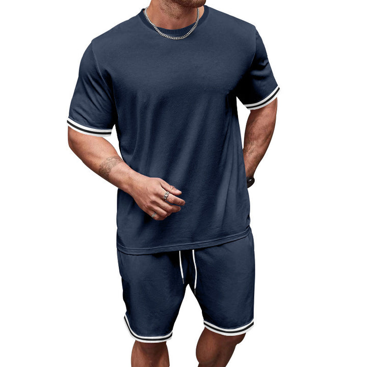 Men's sports t-shirt set and shorts with breathable fabric and contrasting details Lune London
