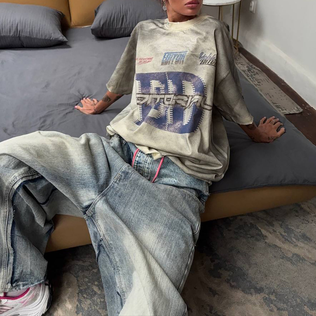 Baggy jeans for women with innovative drawstring Lune London