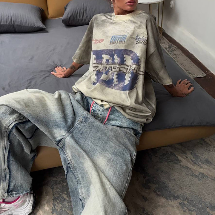 Baggy jeans for women with innovative drawstring Lune London