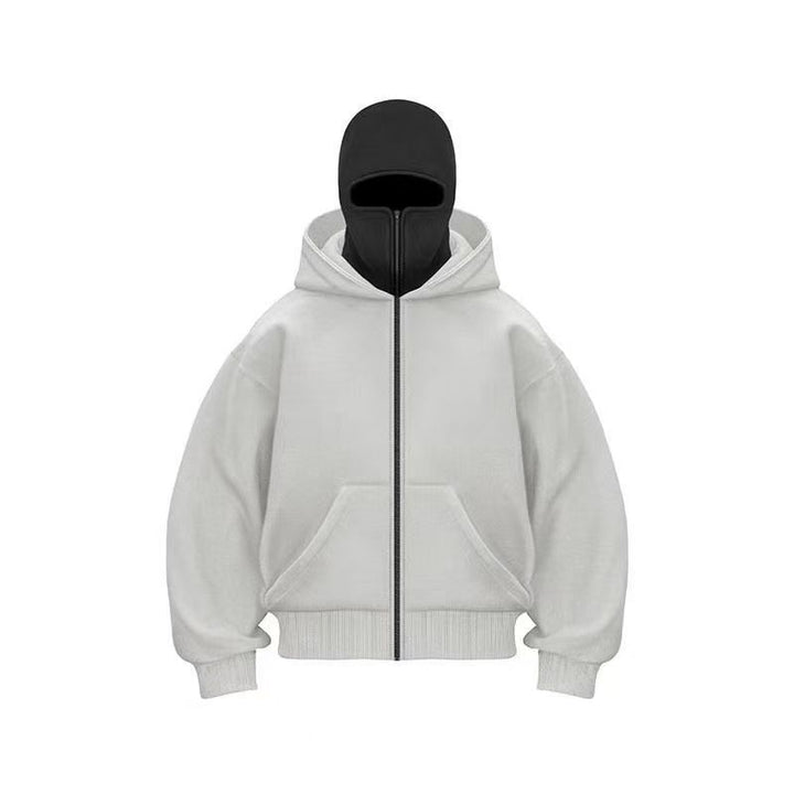 Stylish hoodie jacket for women with integrated face protection Lune London