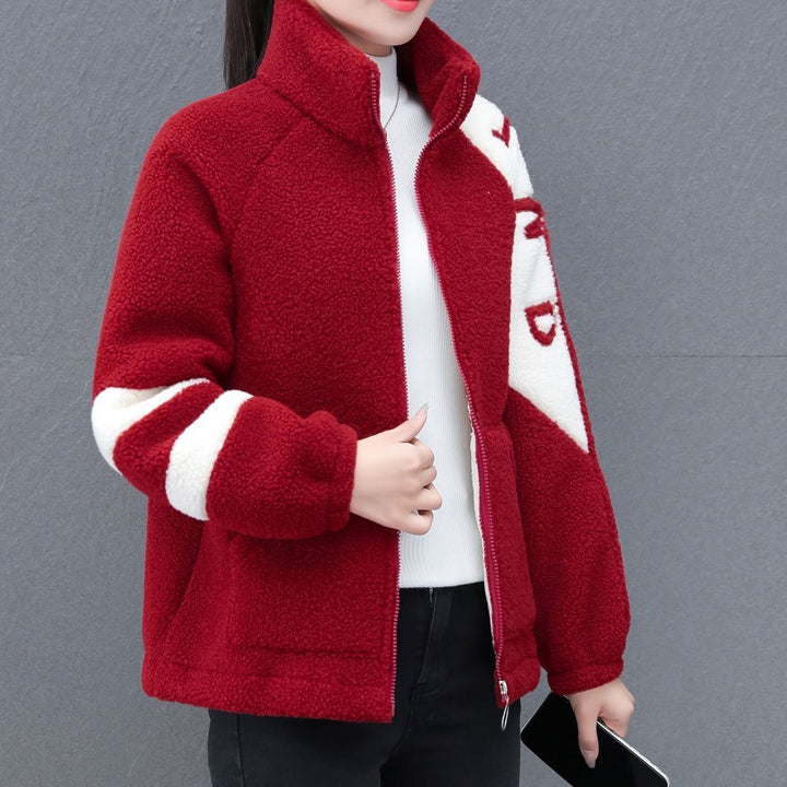 Women's fleece jacket with high collar and side pockets Chic & Stil