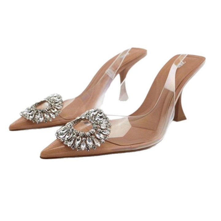 Elegant transparent pumps for women with sparkling jewelry detail Lune London