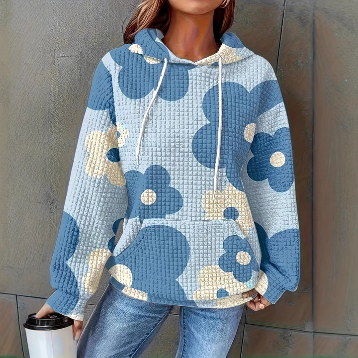 Women's hoodie with embossed floral pattern and comfortable fit Lune London