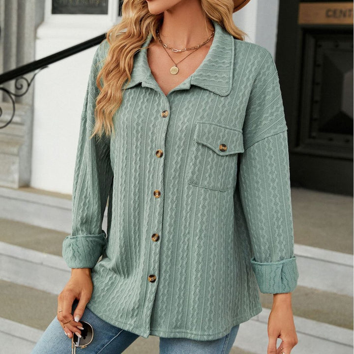 Oversized women's jacket shirt with textured pattern Lune London