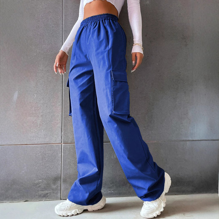 Women's cargo pants with elastic waist and practical side pockets Lune London