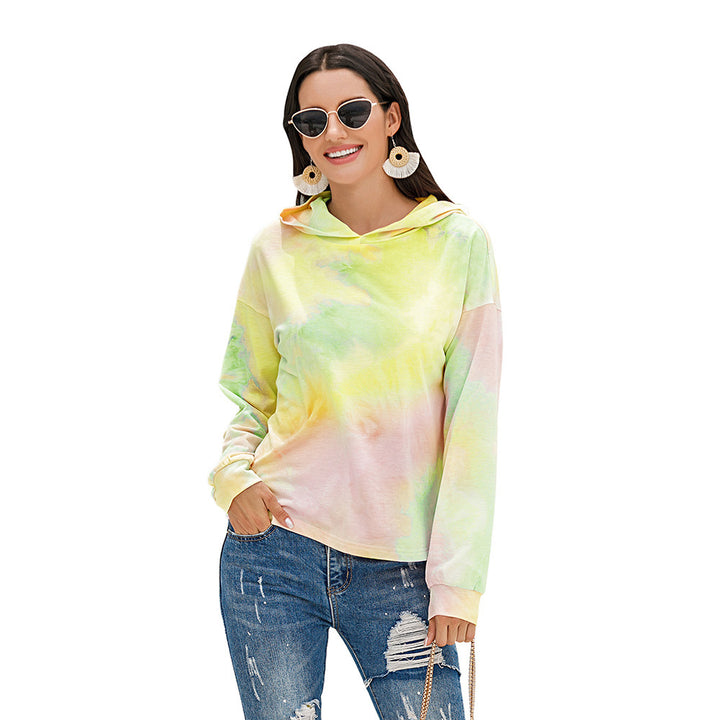 Casual hoodie for women with a modern Tie-Dye Chic design and style