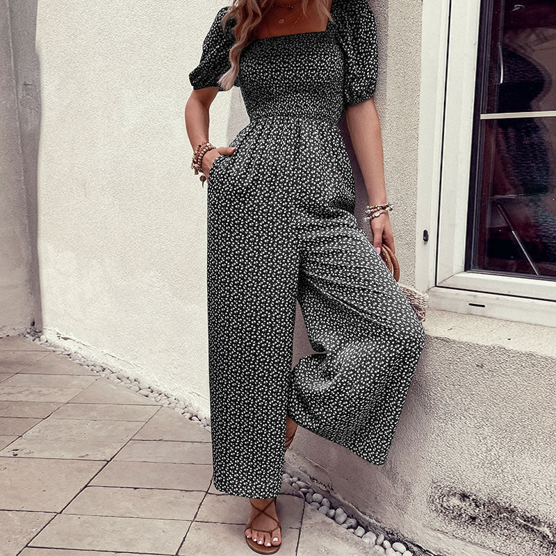 Ladies Elegant Floral Print Chic Jumpsuit and Style