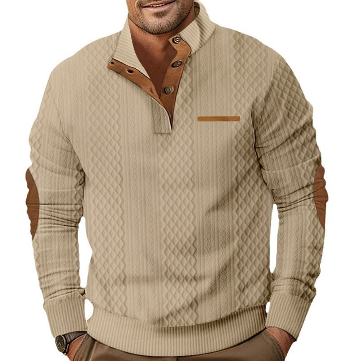 Knitted sweater for men with textured design and contrasting details Lune London