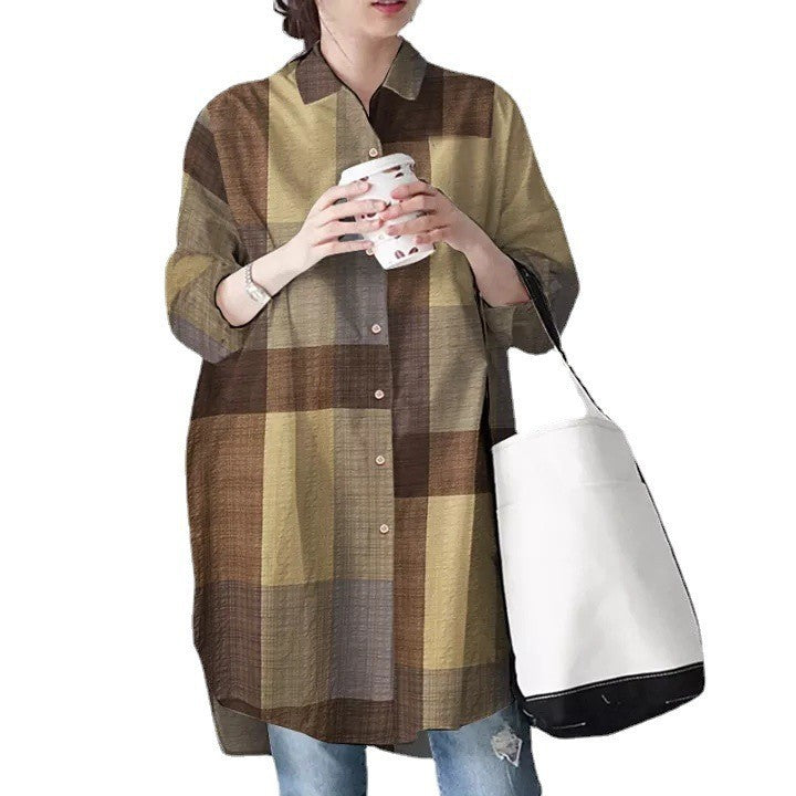 Colorblock Button-Up Leisure Blouse for Women Lune London