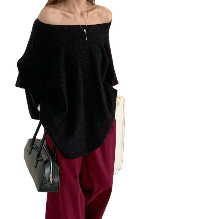 Sweater oversize en tricot pour femmes avec une coupe décontractée et des manches dramatiques Chic & Stil