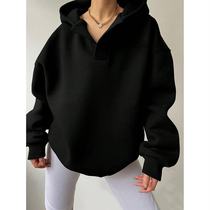 Ladies oversized hoodie with trendy collar Lune London