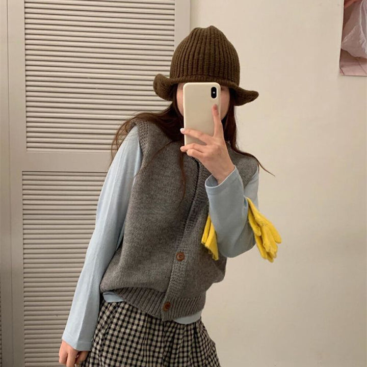 Gilet tricoté pour femme avec fermeture à boutons et coupe tendance Chic & Stil