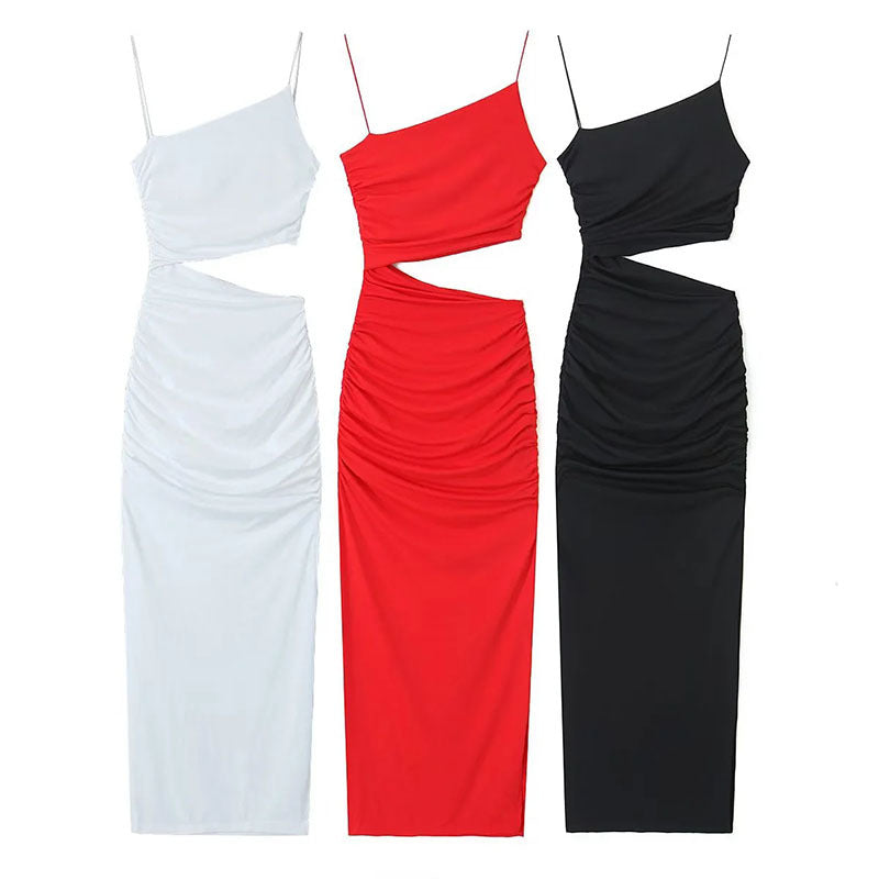 Robe maxi élégante pour femmes avec découpes, design asymétrique et fronces Chic & Stil
