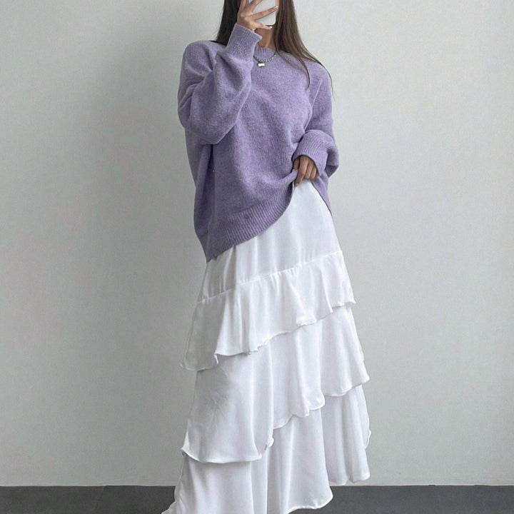 Oversized knit sweater for women with a soft fleece and modern details Lune London
