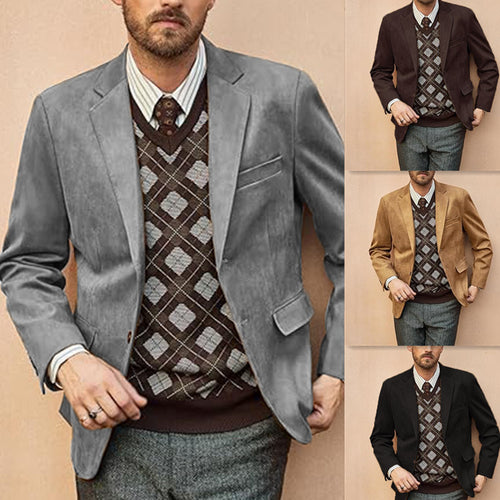 Elegant velvet jacket for men with detailed stitching and modern fit Lune London