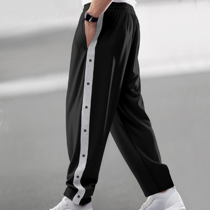 Sport leisure pants for men with chic snap buttons on the sides and style