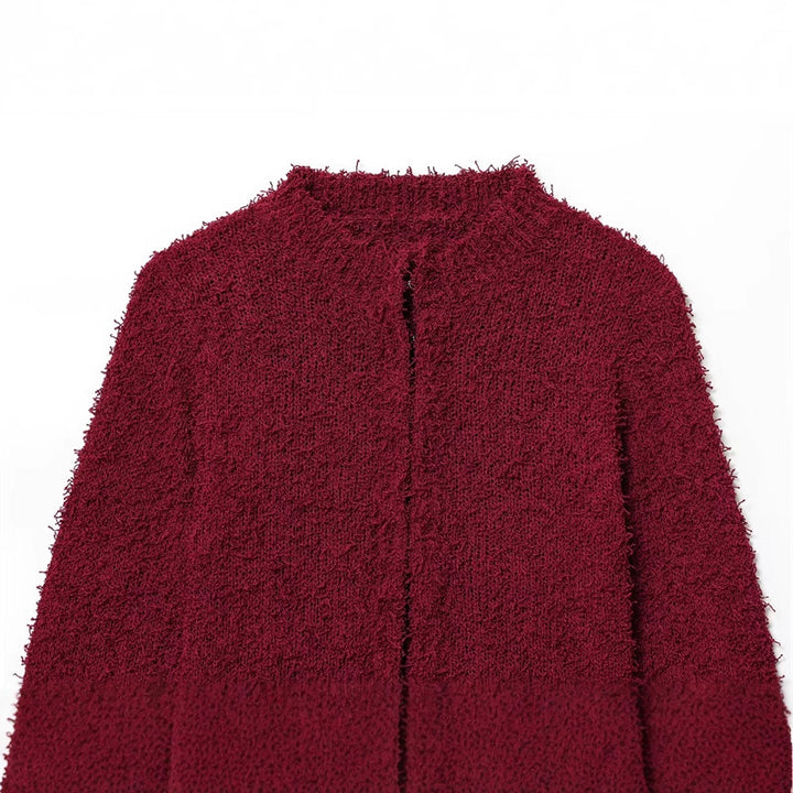 Cozy knit jacket for women with fringed sleeves Lune London