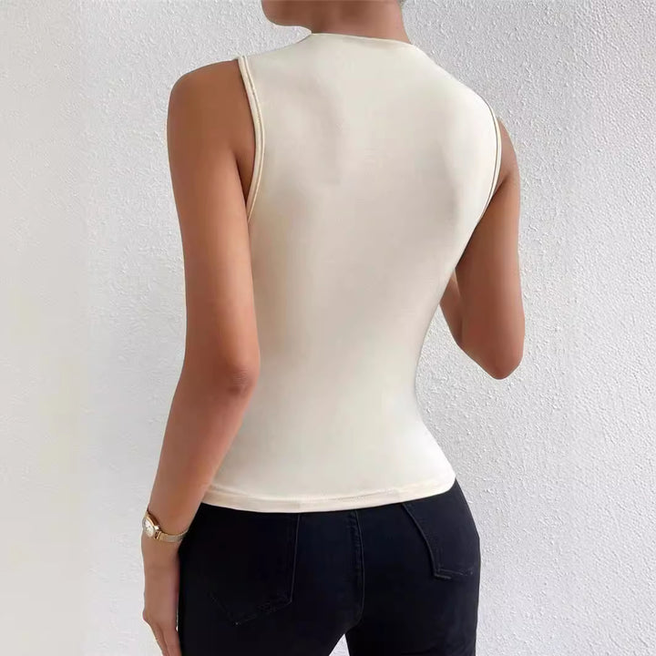 Ladies Fitted Top with Elegant Draped Effect Lune London