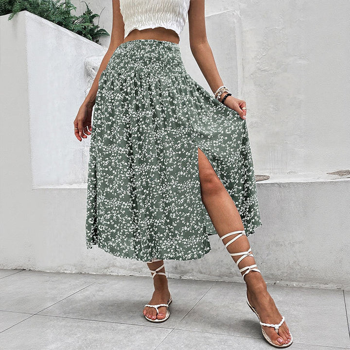 Lune London Floral Print Split Maxi Skirt for Women