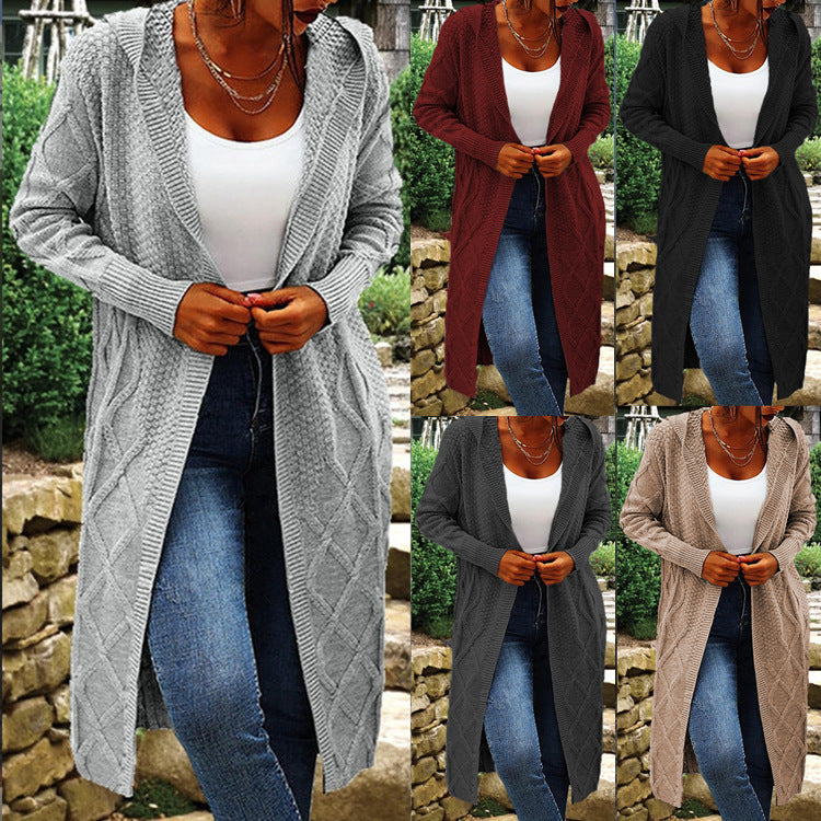 Ladies Chunky Knit Cardigan with Elegant Twisted Pattern Lune London