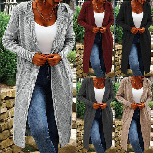 Ladies Chunky Knit Cardigan with Elegant Twisted Pattern Lune London