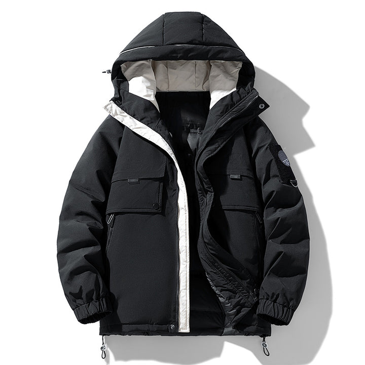 Warm winter jacket for men with adjustable hood and many pockets Lune London
