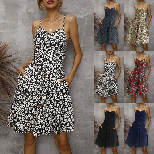 Lune London A-line Button Summer Dress for Ladies