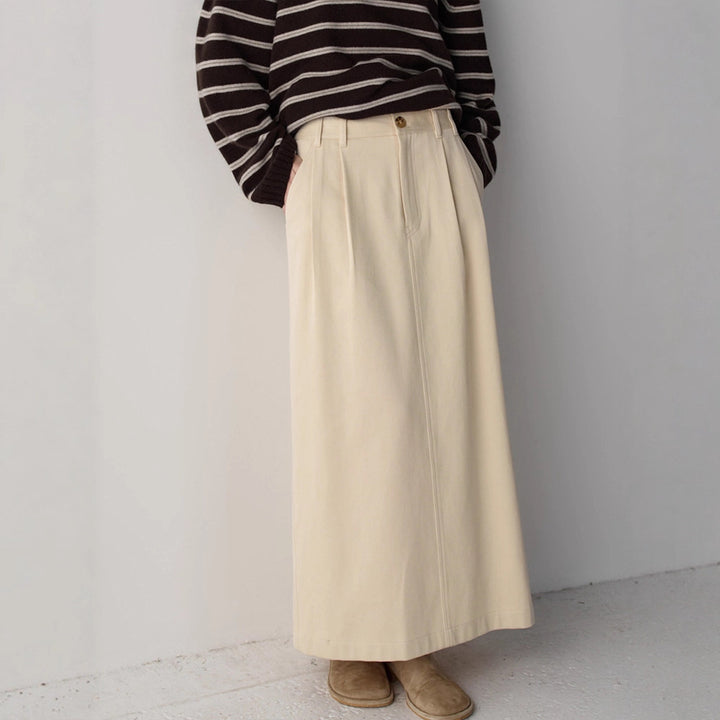 Jupe maxi élégante et taille haute pour femmes avec plis Chic & Stil