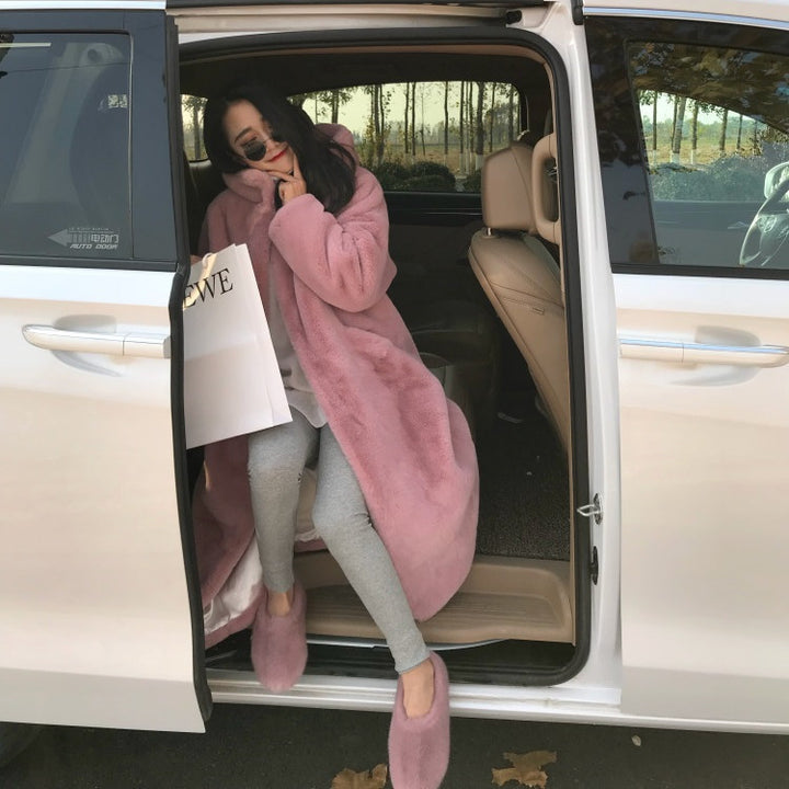Doudou coat for women with soft plush hood Lune London