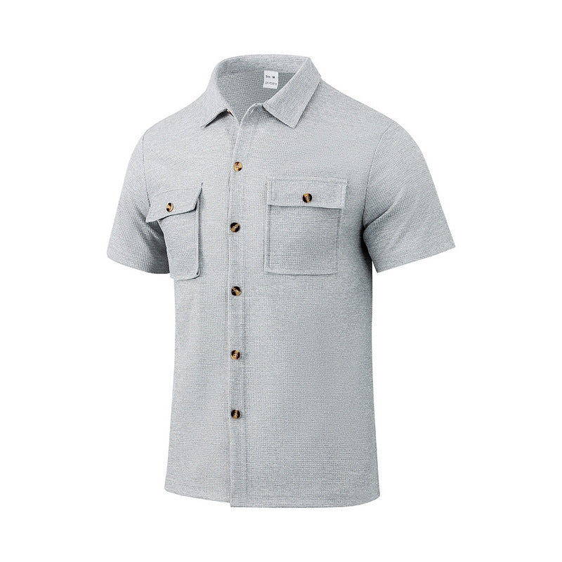 Short sleeve utility shirt for men with practical chest pockets Lune London