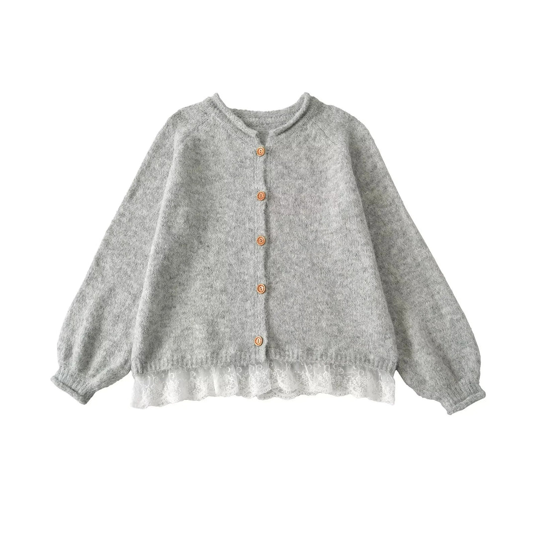 Ladies Elegant Knitted Vest with Lace and Chic Button Detail and Style