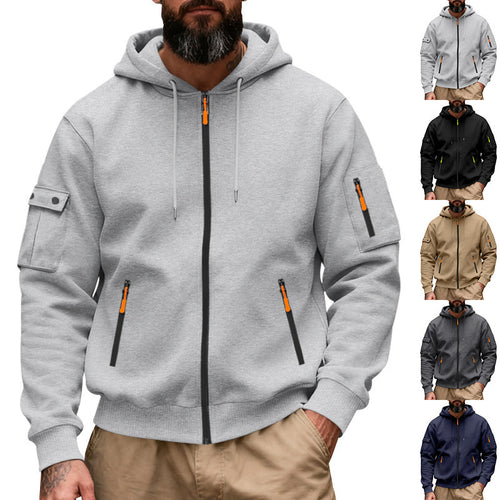 Men's sporty hoodie with practical zip pockets Lune London