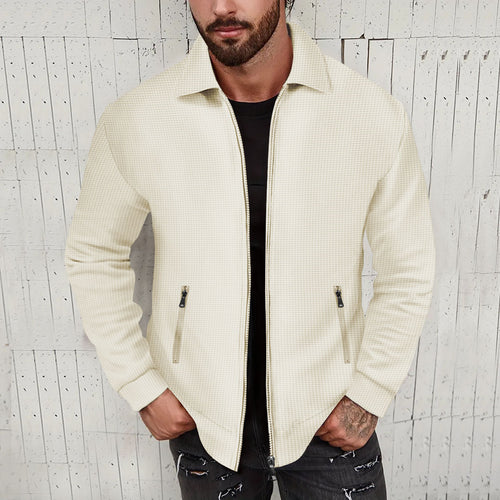 Trendy jacket for men with textured design and side zip pockets Lune London