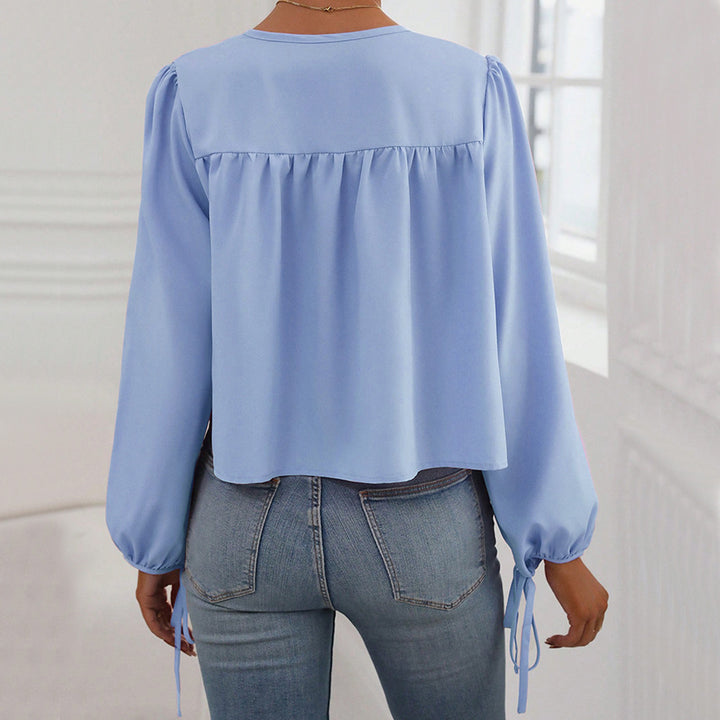 Blouse woman with decorative tie and relaxed fit Chic & Stil