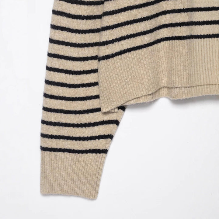 Pull en tricot rayé pour femmes Chic & Stil