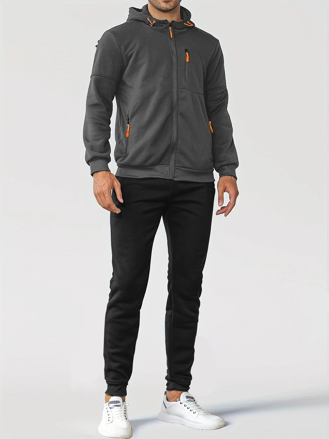 Men's sporty fleece jacket with practical zip pockets Lune London