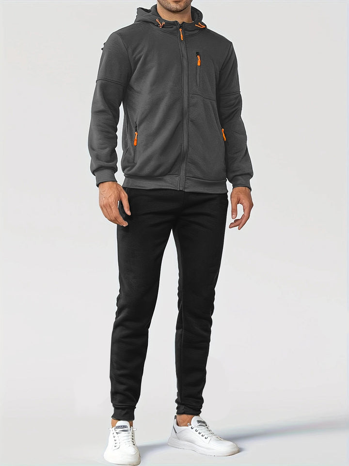 Men's sporty fleece jacket with practical zip pockets Lune London