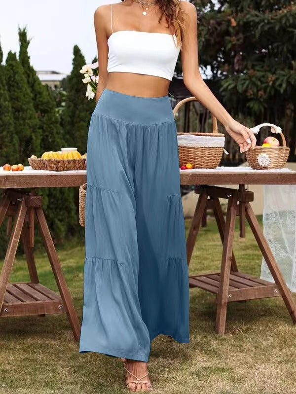 Summer pants for women, loose fit with elastic waist and fluid cut Lune London