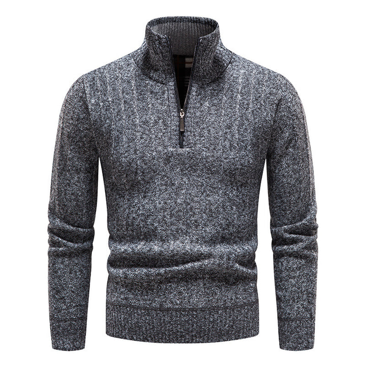 Men's trendy knit sweater with half-zip Lune London