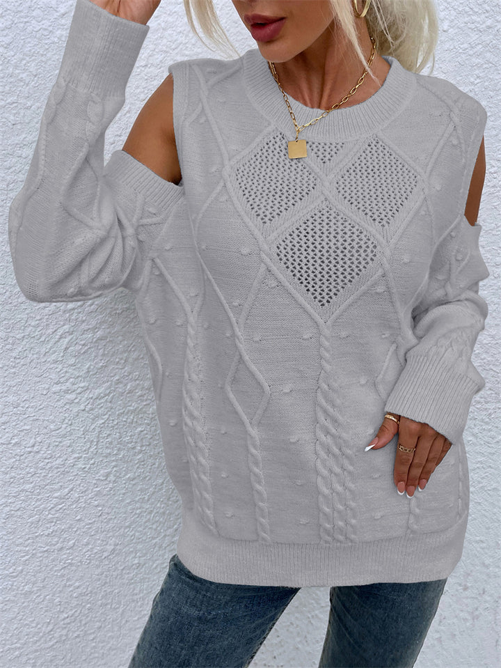 Pull en tricot pour femmes avec un motif en dentelle à la mode et des détails en câble Chic & Stil