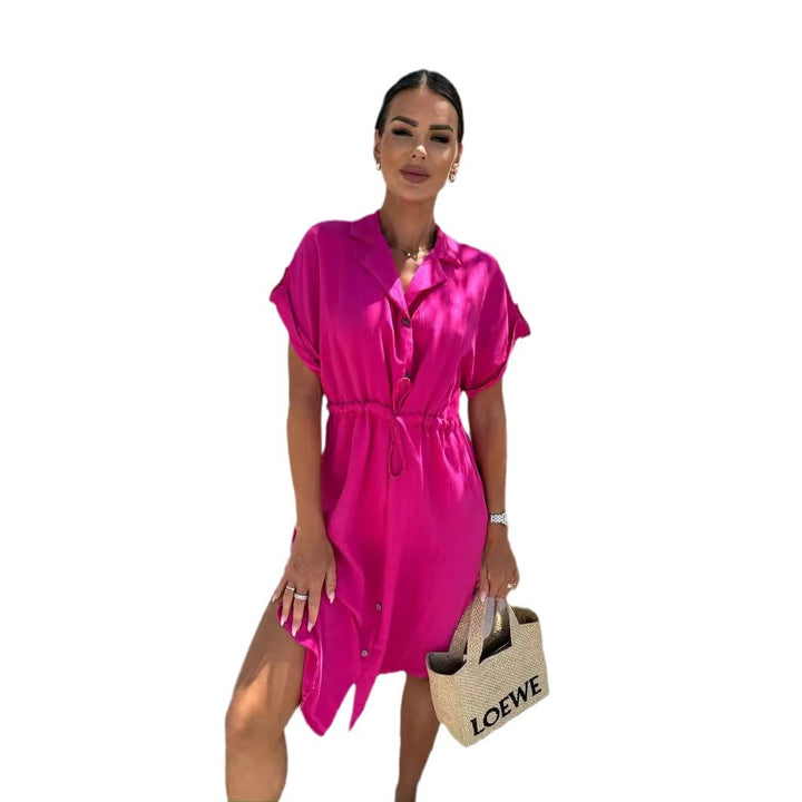 Short sleeve dress for women with belt at the waist Lune London