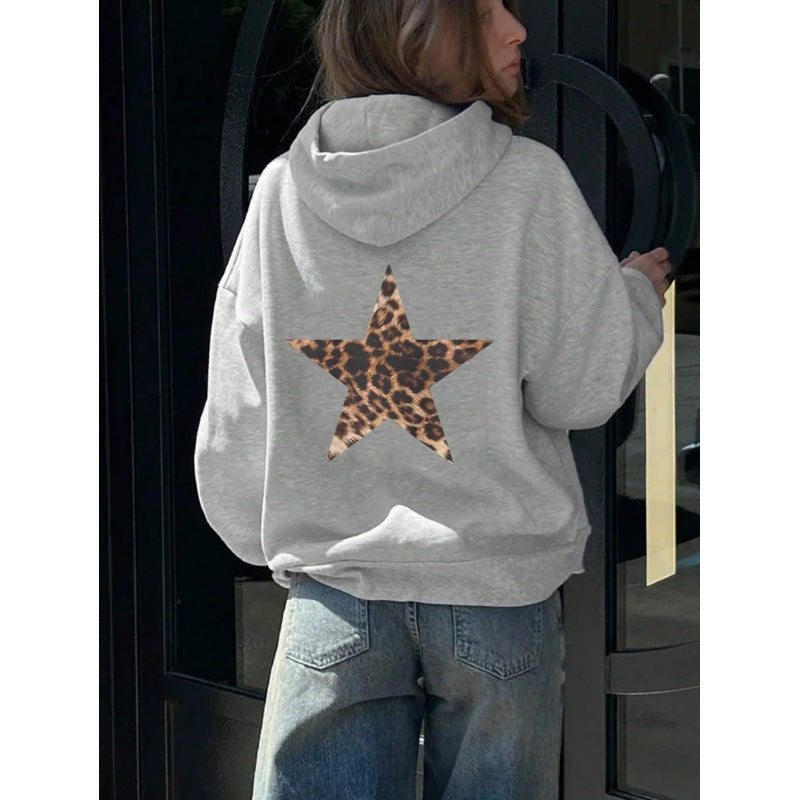 Women’s Hoodie with Glittering Star Motif Lune London