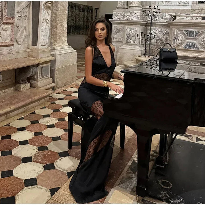 Robe Maxi Élégante pour Femmes avec Finesse en Dentelle Séductrice Chic & Stil