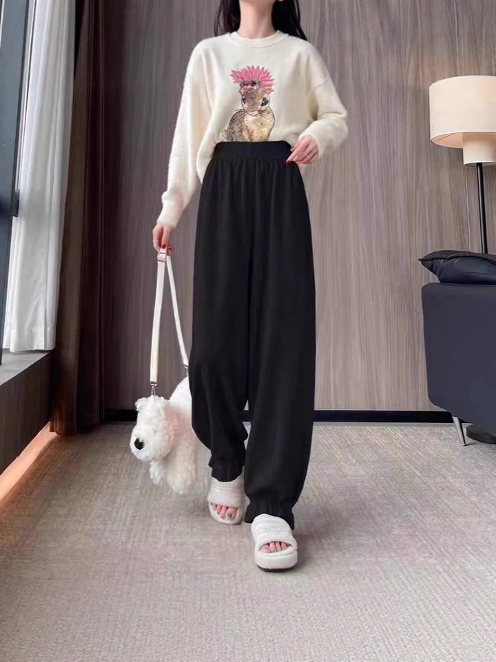 Comfortable palazzo pants for women in shiny material Lune London