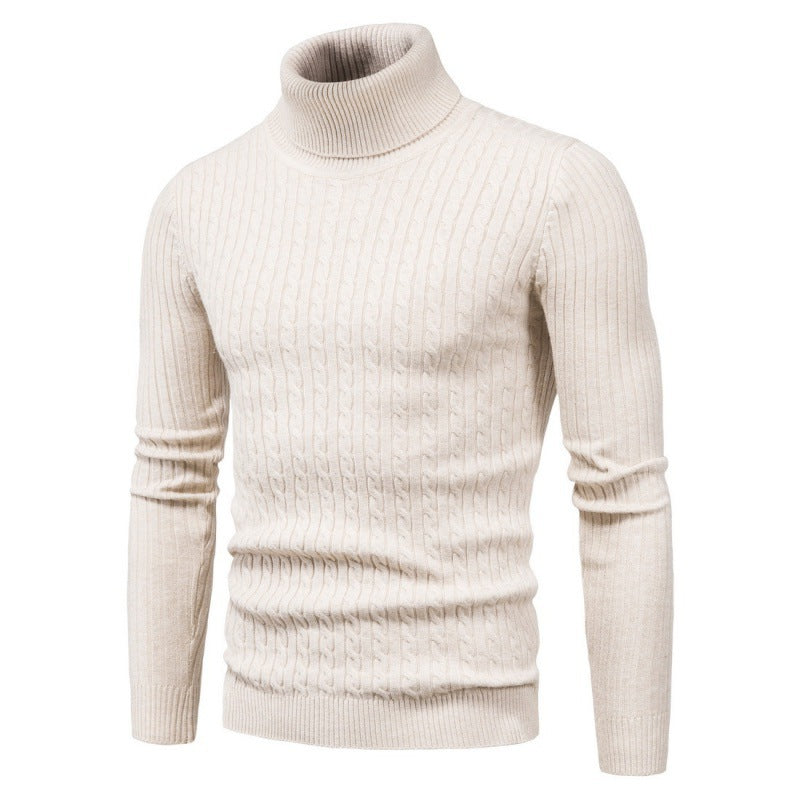 Lune London | Men's Turtleneck Sweater with Cable Pattern